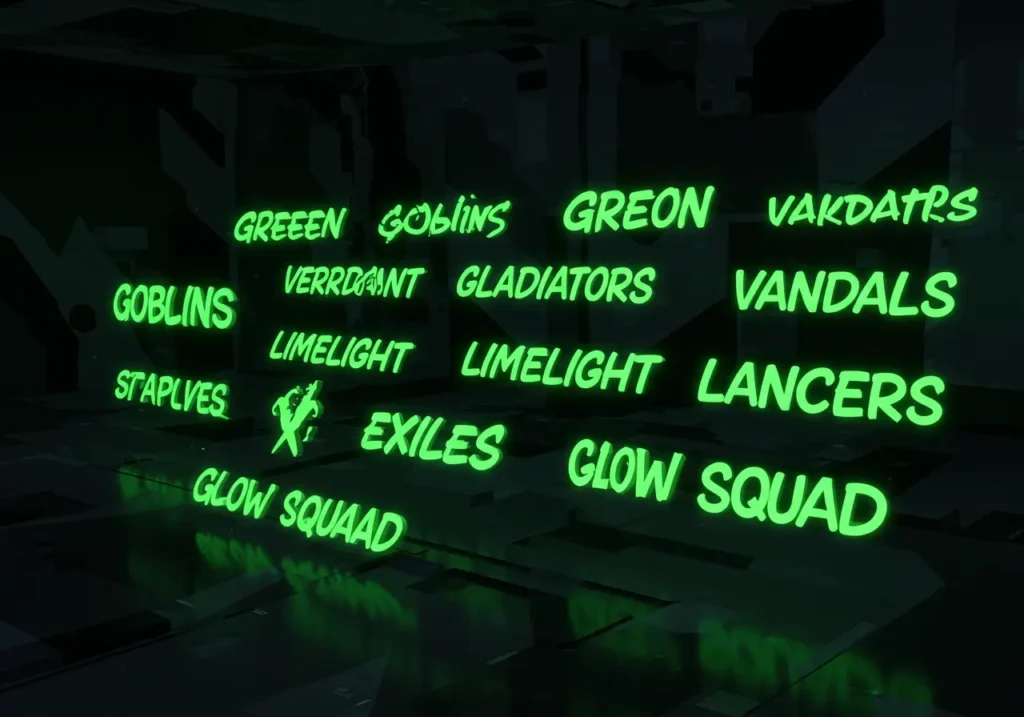 Catchy and edgy neon green team names