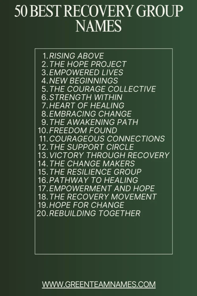 50 Best Recovery Group Names