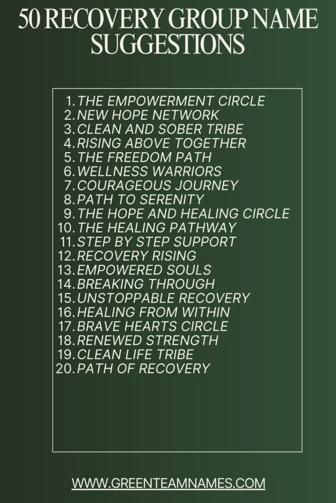 50 Recovery Group Name Suggestions
