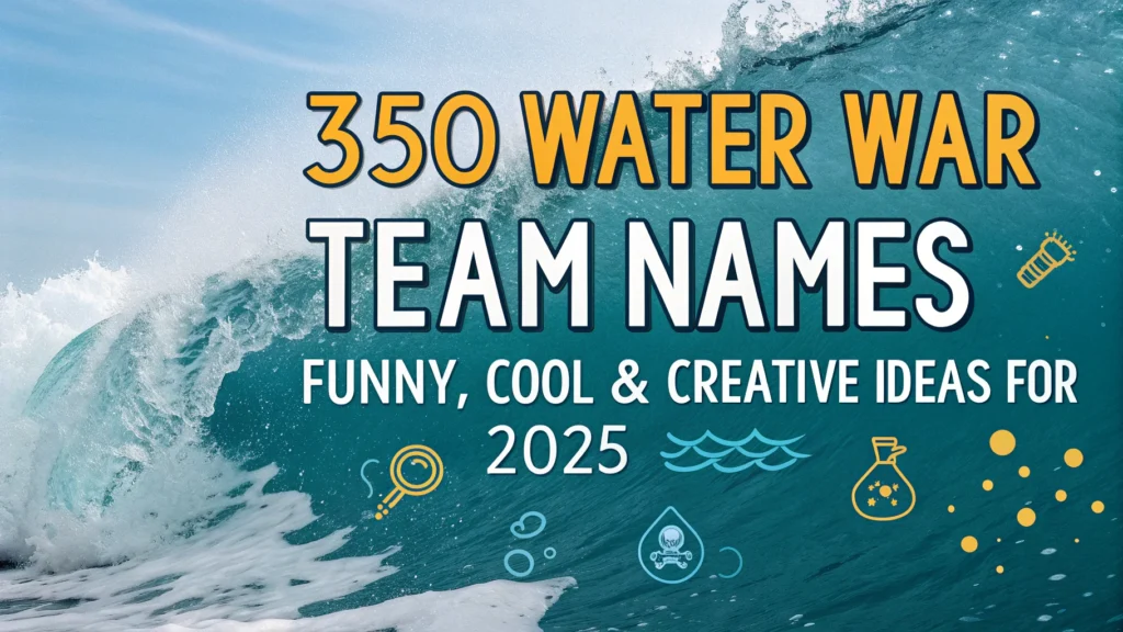 350 Water War Team Names: Funny, Cool & Creative Ideas for 2025